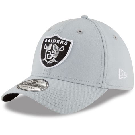 New Era Oakland Raiders Gray Team Classic 39THIRTY Flex Hat