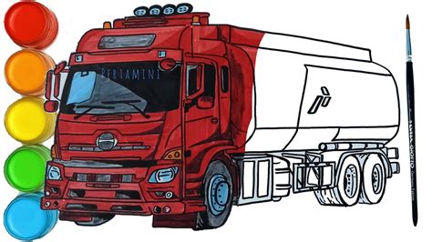 Menggambar Truk Tangki Pertamina Dan Mewarnai Mobil Tangki Pertamina ...