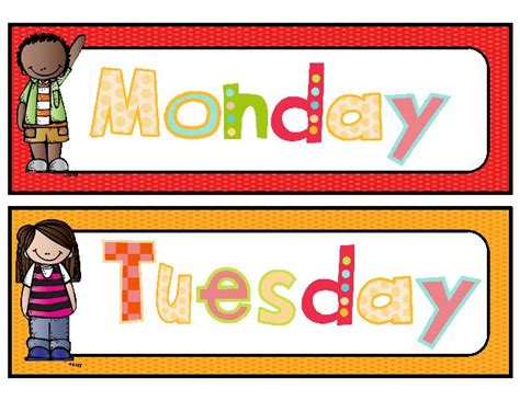 days of the week clipart printable - Clip Art Library