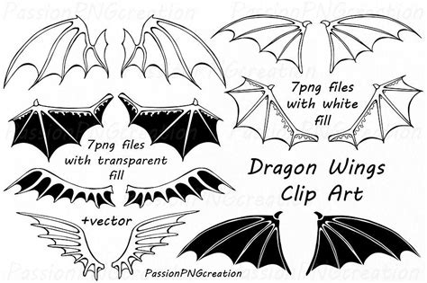 Dragon Wings Clipart By PassionPNGcreation | TheHungryJPEG