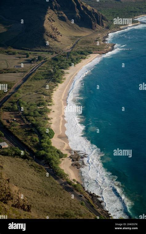 Tropical Oahu, Hawaii Beach with Aerial View Stock Photo - Alamy