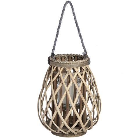 Small Wicker Bulbous Lantern | Wholesale by Hill Interiors