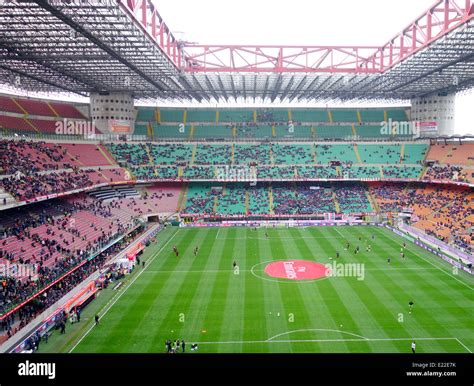 San Siro stadium before an AC Milan game in Milan, Italy Stock Photo ...