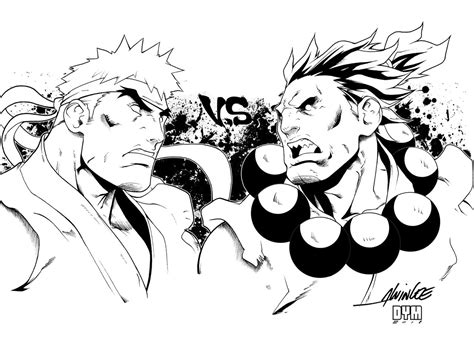 Evil Ryu vs Akuma INK by dymartgd on DeviantArt