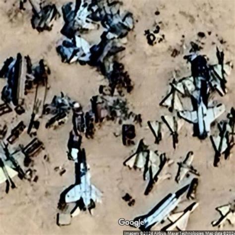 Iraqi MiG-21s and MiG-25s in Ramadi, Iraq (Google Maps)