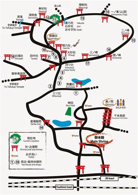 Mapa de Fushimi Inari, Kyoto