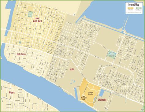 New Orleans Ninth Ward map - Ontheworldmap.com