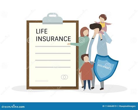 Illustration of People with Life Insurance Stock Illustration ...