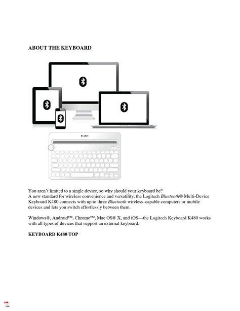 Logitech K480 Bluetooth Multi-Device Keyboard User Manual - Complete ...