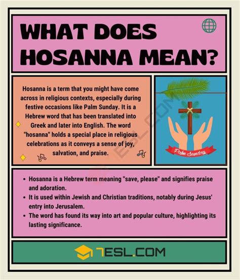 Hosanna Meaning, Origin and Examples • 7ESL