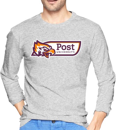 Amazon.com: Post A University Men's Long Sleeve Tee T-Shirtxl Gray ...