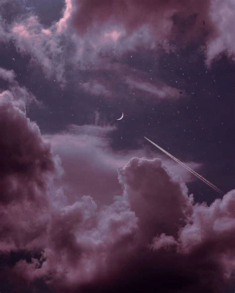 Pink night sky wallpaper | Moon and stars wallpaper, Night sky wallpaper, Sky aesthetic