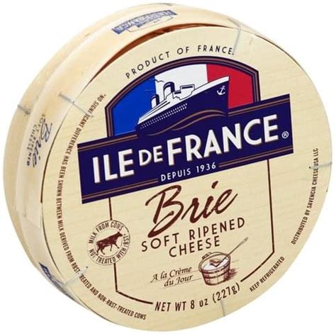 Ile de France Soft Ripened, Brie Cheese - 8 oz, Nutrition Information ...