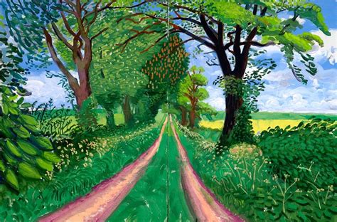 David Hockney, Late Spring Tunnel, May, 2006. I love this painting alongside "Early July Tunnel ...