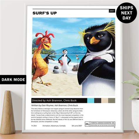 Surf's up Illustration Film Poster - Etsy