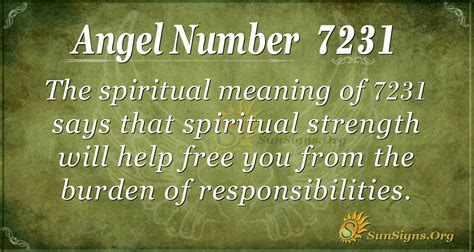 Angel Number 7231 Meaning: Become Spiritually Strong - SunSigns.Org