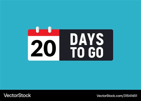 20 days to go last countdown icon twenty Vector Image