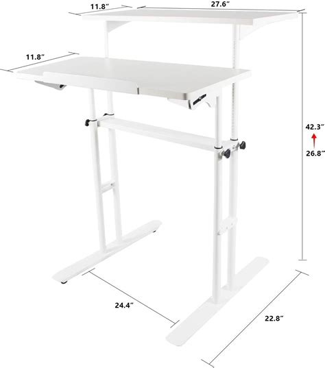Buy IKON MOTORSPORTS Home Office Mobile Height Adjustable Stand Up Desk Table Computer ...