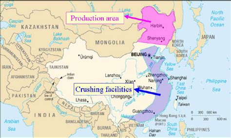 China’s Soybean Production Area and Crushing Facilities | Download ...