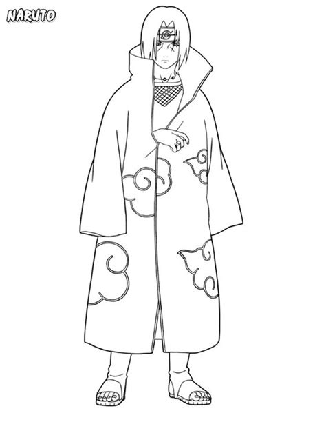 Akatsuki Itachi Coloring Page - Free Printable Coloring Pages for Kids