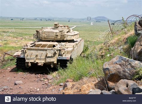 Tank Left From The Six Day War At Tel Saki In The Golan Heights Stock ...