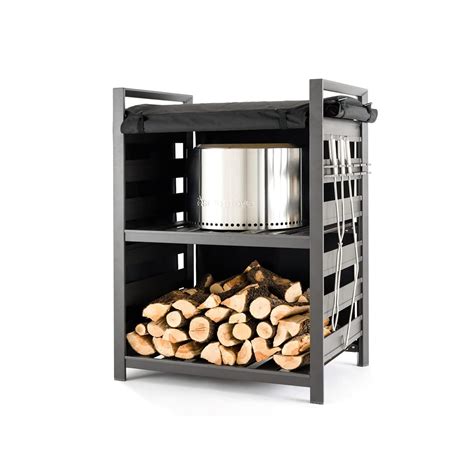 Buy Solo Stove Station 4.4ft with UV Coated Cover Aluminum Firewood Rack for Fire Pits, Patio ...