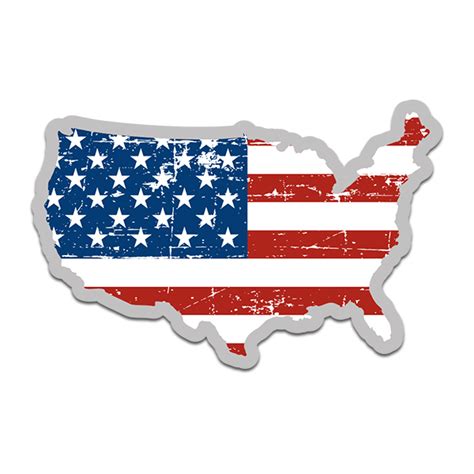 United States Flag Map American USA Sticker Decal - Rotten Remains