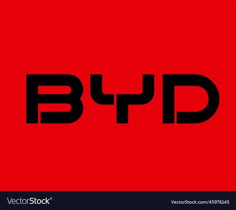 Byd brand logo car symbol name black design Vector Image