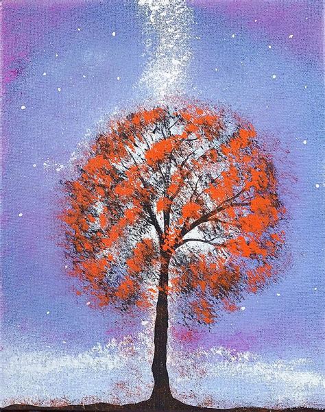 Surreal tree in the Galaxy Painting by Anna Gledhill | Fine Art America