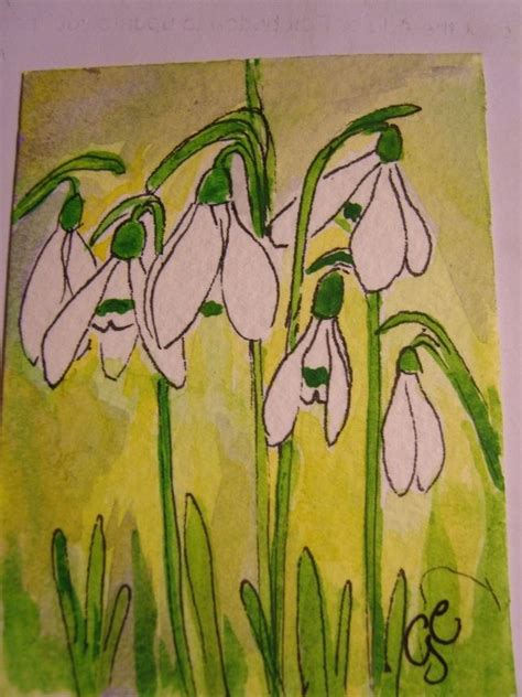 SNOWDROPS WATERCOLOUR ACEO MINATURE PAINTING in 2020 | Spring art projects, Painting, Watercolor