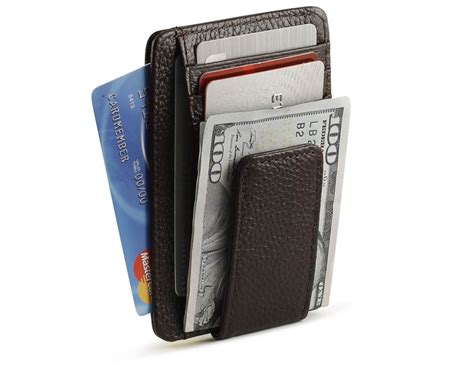 Ultra Slim RFID Leather Magnetic Money Clip with Card Case