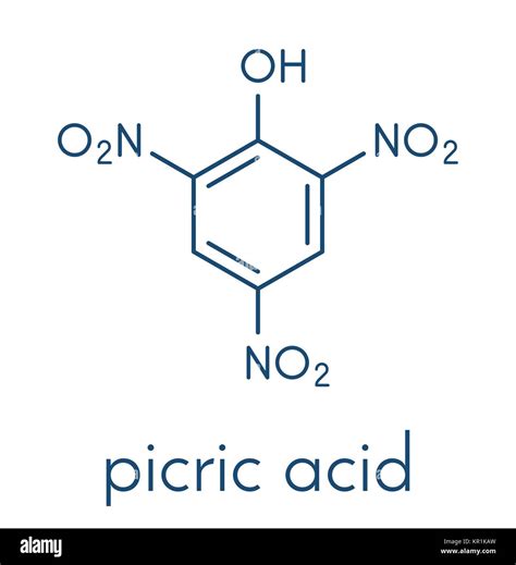 Picric acid (2,4,6-trinitrophenol) explosive molecule. Skeletal formula Stock Vector Image & Art ...