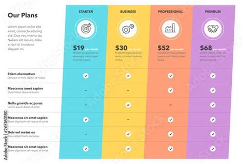 Modern Pricing Comparison Table Template