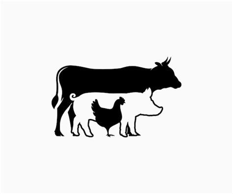 Premium Vector | Cow pig chicken icon vector farm animals icon stacked cow pig chicken vector ...