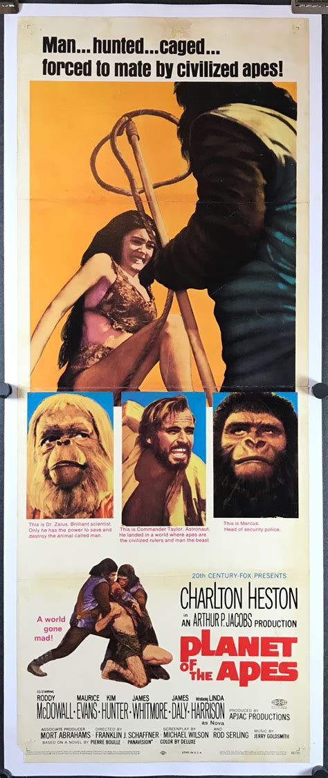 PLANET OF THE APES, Original Vintage Charlton Heston Movie Poster ...