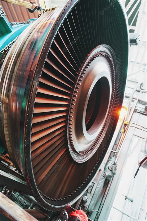 Premium Photo | Internal design of a gas turbine plant for generating energy.