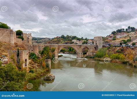 Toledo. Alcantara Bridge. stock image. Image of spain - 85033853