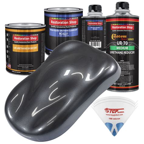 Gunmetal Grey Metallic Quart URETHANE BASECOAT CLEARCOAT Car Auto Body Paint Kit - Walmart.com