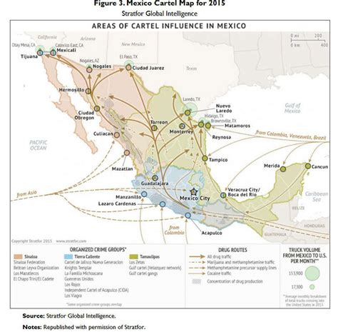 Map shows drug smuggling routes into Texas used by cartels