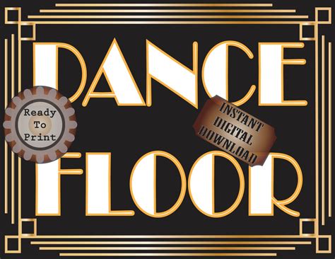 Dance Floor Sign Printable Roaring 20s Prohibition Era Art | Etsy