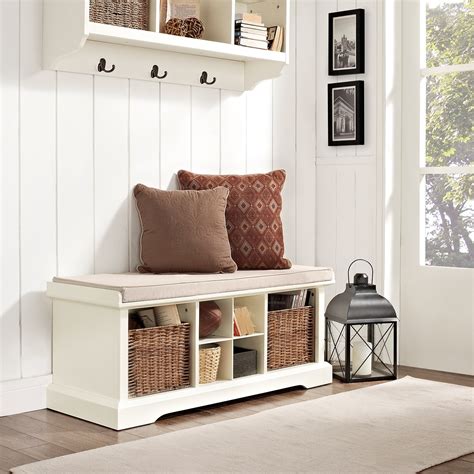 Levi White Entryway Storage Bench | American Signature Furniture