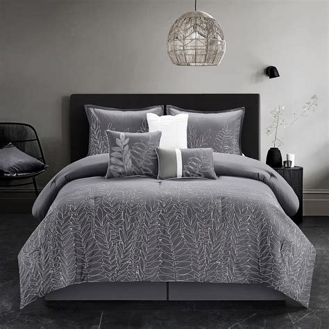 Stratford Park Carine 7pc Midweight Comforter Set, Color: Grey - JCPenney