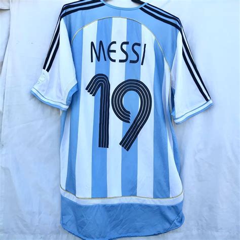 Argentina 2006 Home Kit (Lionel Messi #19), Men's Fashion, Activewear on Carousell