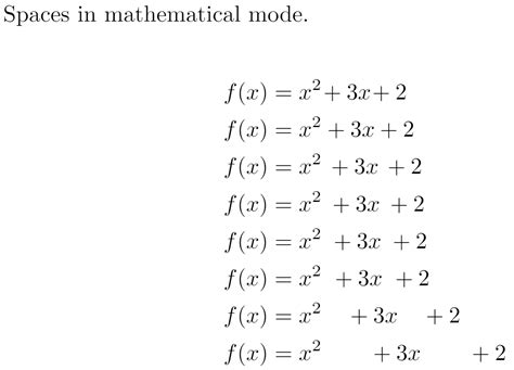 Spacing in math mode - Overleaf, Online-LaTeX-Editor