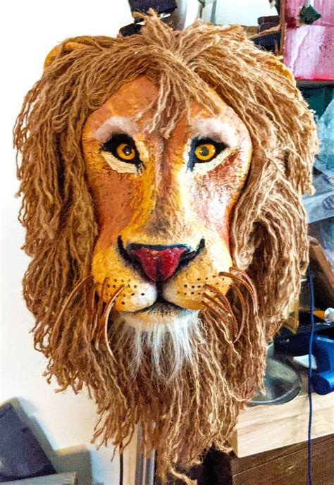 Paper Mache Lion Mask Pattern • Ultimate Paper Mache | Lion mask, Paper ...