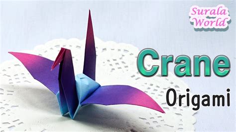 Origami - Crane (Bird, Traditional Origami) - YouTube