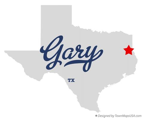 Map of Gary, TX, Texas