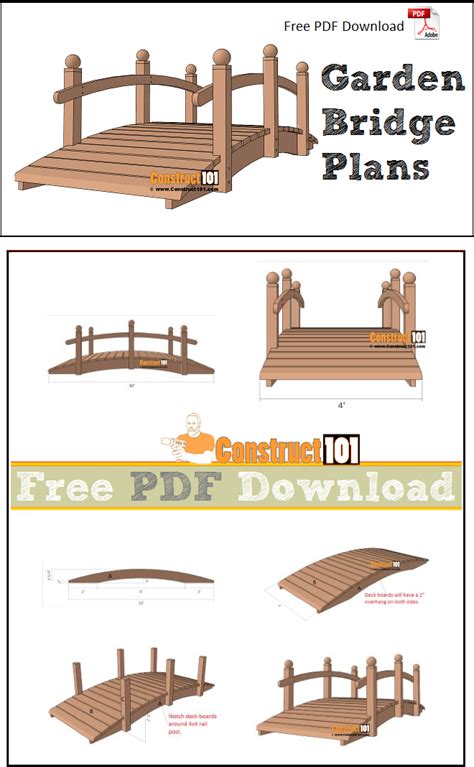 Arched Garden Bridge Plans - PDF Download - Construct101