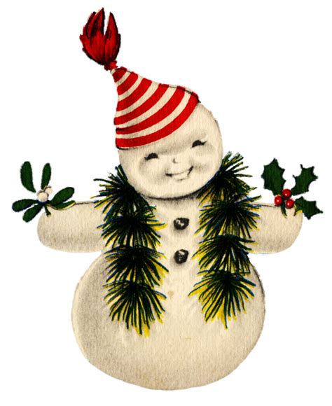 Vintage Snowman Clipart - ClipArt Best