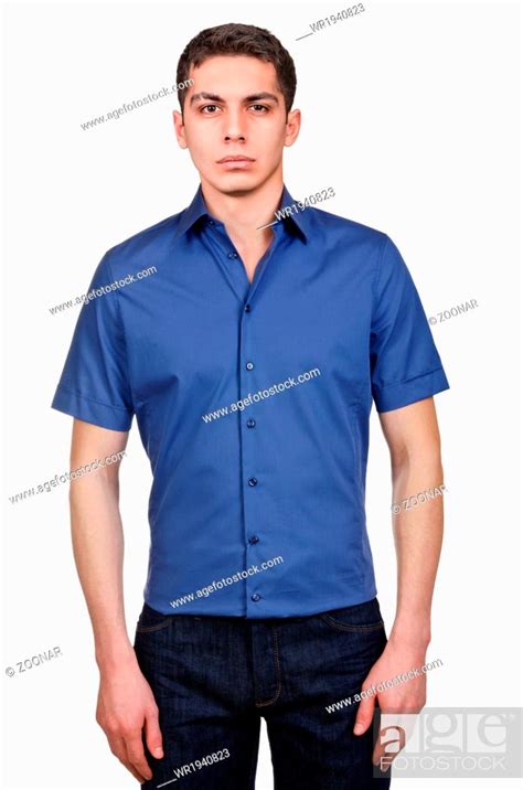 Male model with shirt isolated on white, Stock Photo, Picture And ...